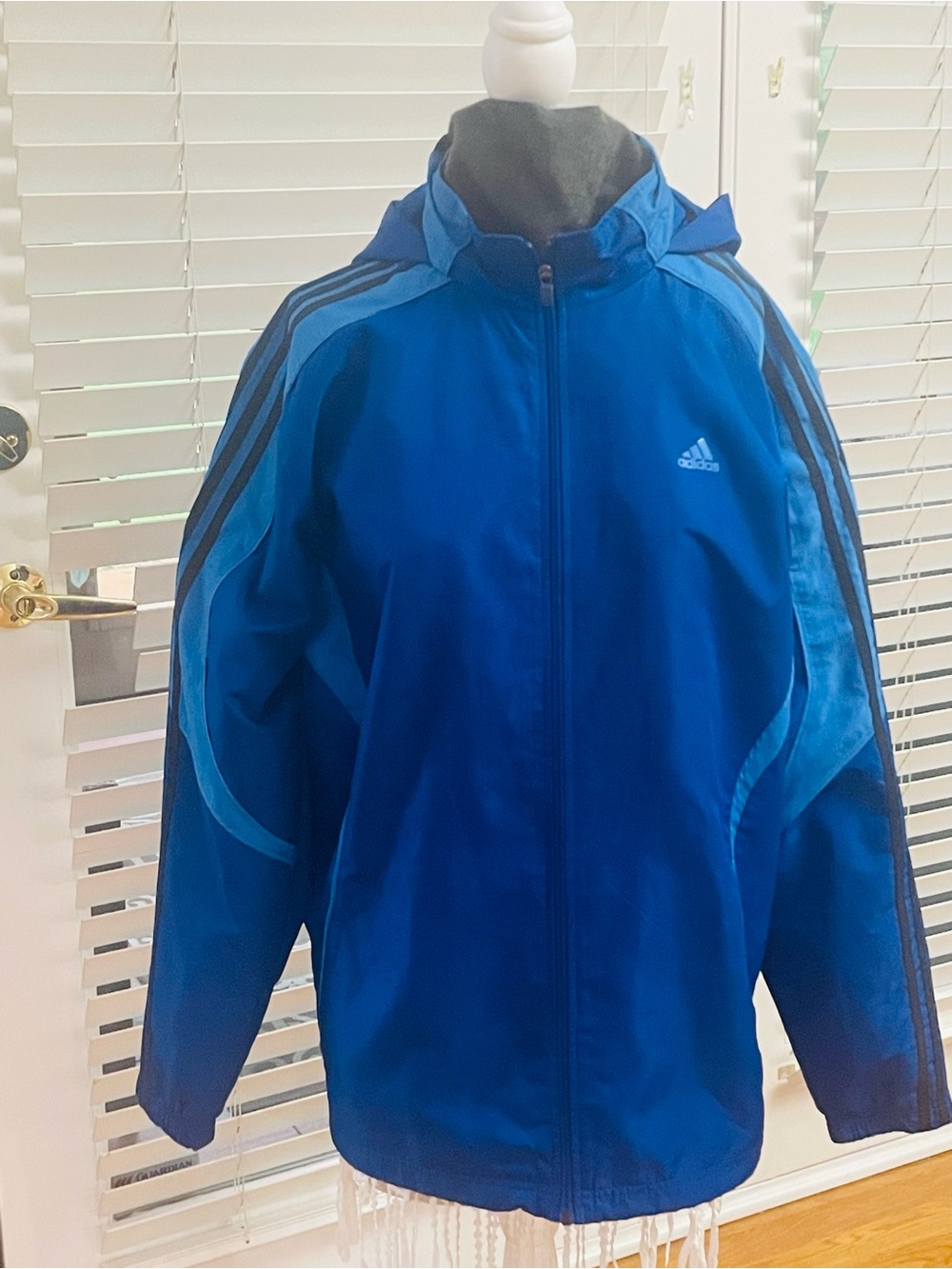 adidas Men’s Blue & Light Blue Full-Zip Windbreaker Jacket